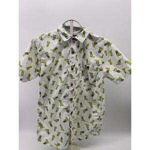 Nickelodeon Rugrats Dinosaur Reptar All Over Print Mens Shirt Small Button Up